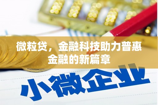 阎良微粒贷，金融科技助力普惠金融的新篇章